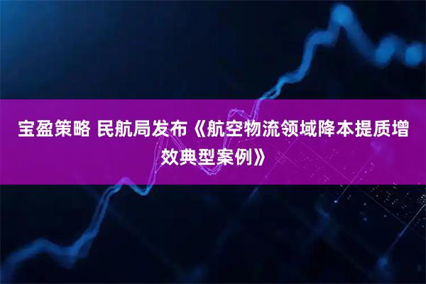 宝盈策略 民航局发布《航空物流领域降本提质增效典型案例》