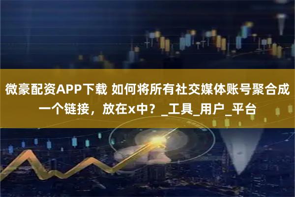 微豪配资APP下载 如何将所有社交媒体账号聚合成一个链接，放在x中？_工具_用户_平台