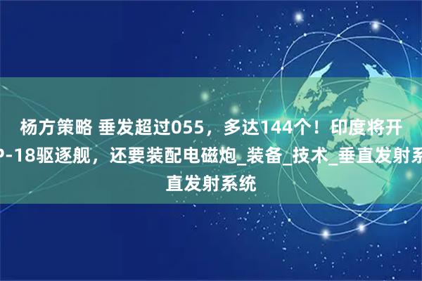 杨方策略 垂发超过055，多达144个！印度将开建P-18驱逐舰，还要装配电磁炮_装备_技术_垂直发射系统
